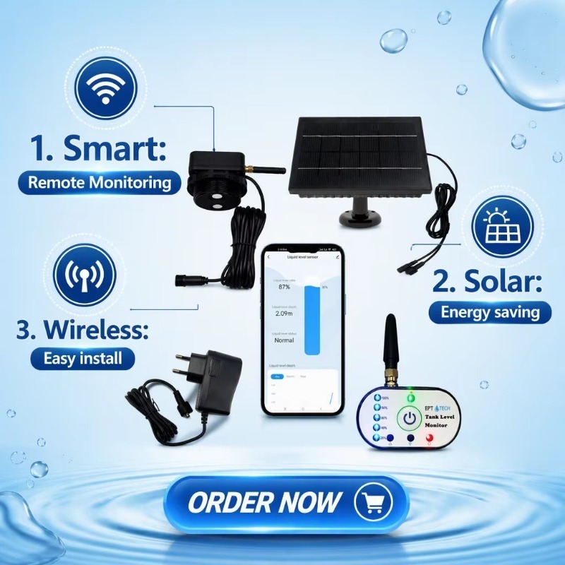 Tuya Smart - TLC2502P-S جهاز إرسال مستوى بالموجات فوق