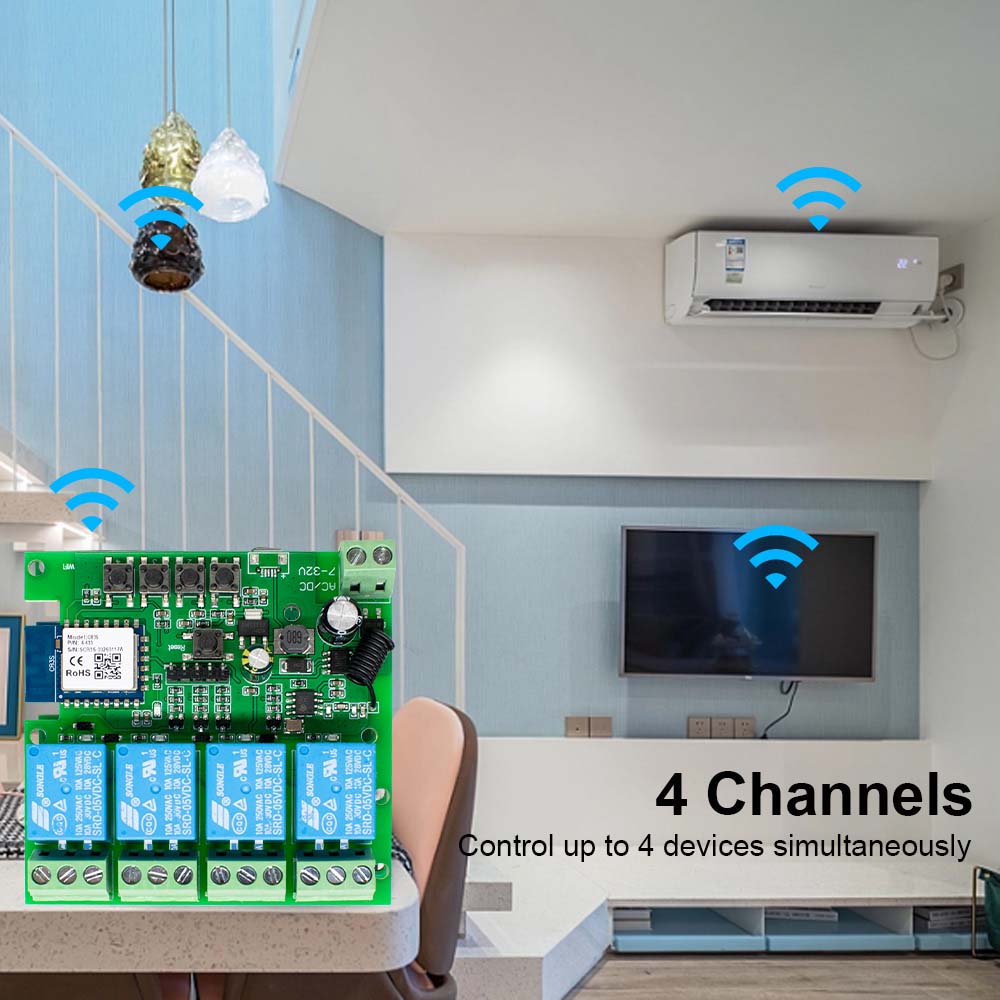 وحدة تحكم ذكية عن بعد عبر واي  - مراجعة Tuya 4 Channel وسعره