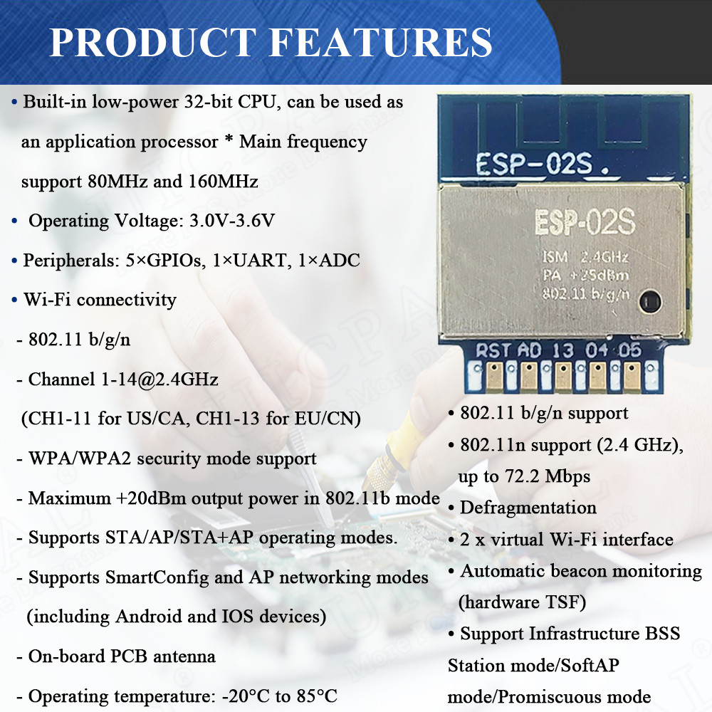 ESP-02S وحدة إرسال واستقبال لا - مراجعة Smart Home Module Iot وسعره